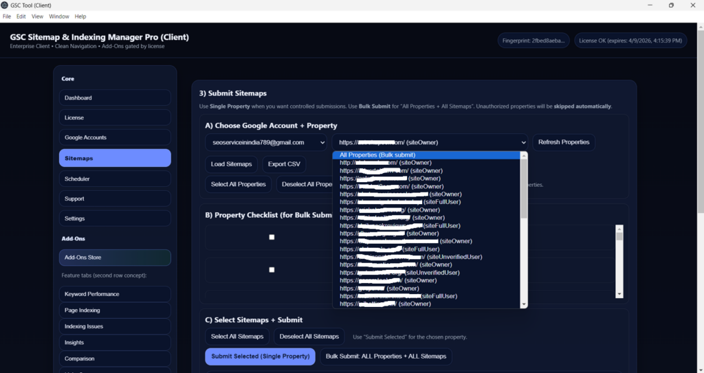 Multi-Property-Sitemap-Management