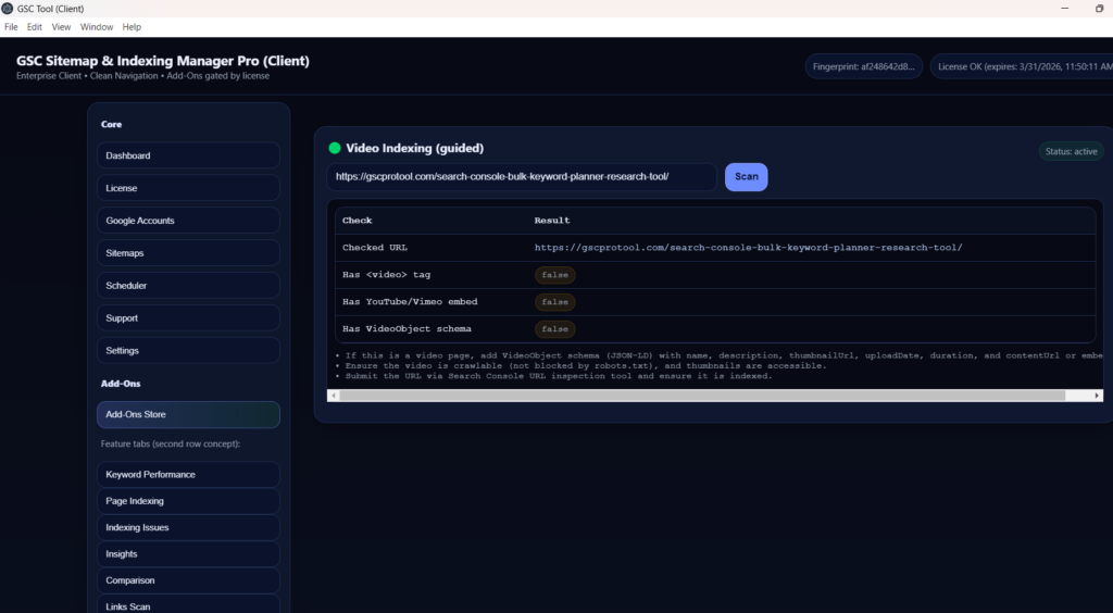 Guided Video Indexing Workflow