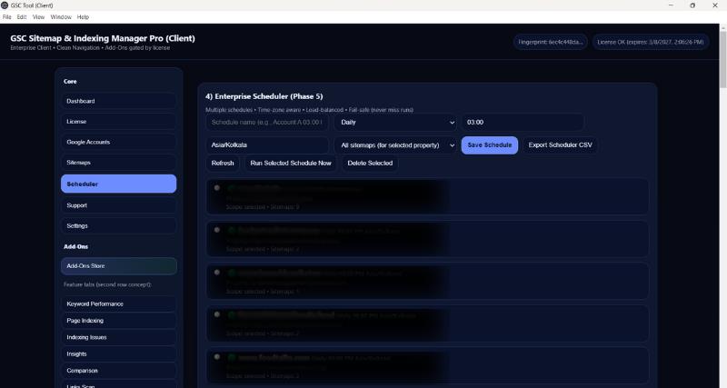XML Sitemap Scheduler
