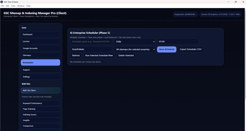 XML Sitemap Scheduler